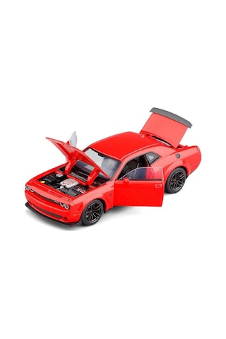 Dodge Challenger 1:24 Ölçek Diecast Metal Model Araba Sesli Ve Işıklı Kapı Kapılar Açılır