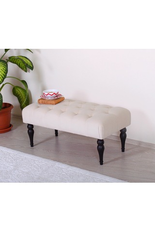 Lorencehome Missus Bench Puf (Krem)