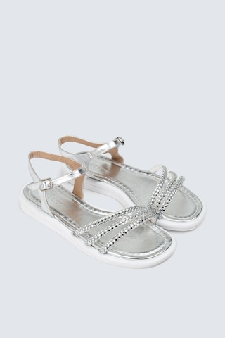 Deery Gümüş Rengi Kadın Taşlı Sandalet - K7512zgmsc01 Gümüş