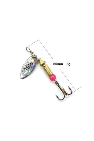 Springsun Hafif Metal Yapay Yem Seti - Döner Pul Desenli, 3 Kancalı, Balık Çekici