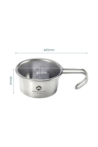 Yaleker 304 Çelik Sierra Bardak, Isıtılabilir, Ölçüm Lüx, Ev/doğa Kullanıma Uygun, Taşınabilir, Yığmalı, 60ml S050 Gümüş