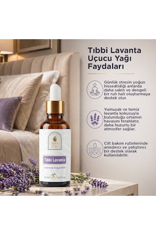 %100 Saf Lavanta Uçucu Yağı 10 Ml - Lavandula Angustifolia - Doğal Aromaterapi Ve Masaj Yağı 10 ML
