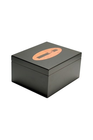 Premiumquality Polermo Siyah Sedir Humidor Puro Kutusu - Tr9638