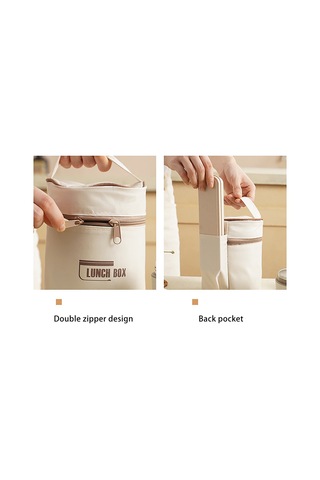 Yunboo 304 Paslanmaz Çelik Isı Saklama Yemek Kutusu, Kaçırmaz, 2 Adet 420ml+620ml , Isı Yorumu Çantasıyla, Öğrenci-ofis İçin, Çok Katlı Bento Kutusu, Beyaz Beyaz