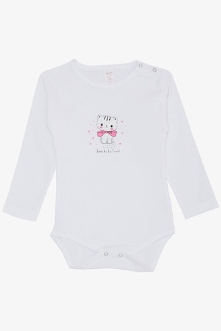 Breeze Kız Bebek Çıtçıtlı Zıbın Body Sevgi Temalı Kedicik Baskılı 9 Ay-3 Yaş, Beyaz-beyaz Beyaz