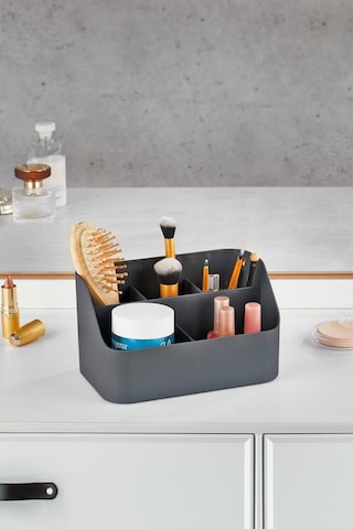 Füme Makyaj Kutusu & Kozmetik Organizeri & Çok Amaçlı Kutu Siyah