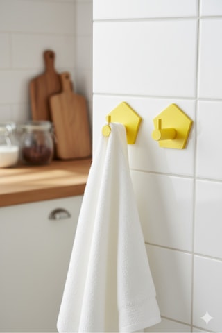 2 Li Askılık Kapı Arkası, Duvara Monte, Dayanıklı Malzeme, Turuncu 82 Turuncu