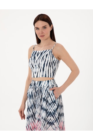 Pierre Cardin Kadın İndigo Kısa Kollu Bluz 50301145-vr028 Indigo