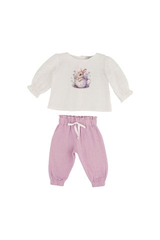 Tavşanlı Bluz Pantolon Takım Pembe