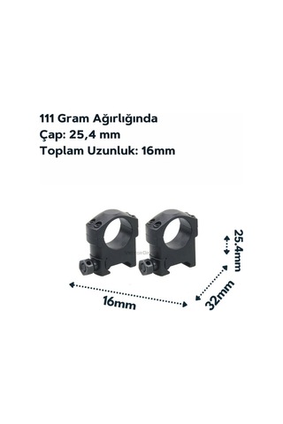 Vector Optics Tactical 25.4mm Medium Mark Weaver Dürbün Montaj Halkası Sctm-37 Siyah