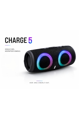 Charge5 Taşınabilir Bluetooth Hoparlör Rgb Işıklı Aux/tf Kart Destekli Güçlü Ve Net Ses Performansı