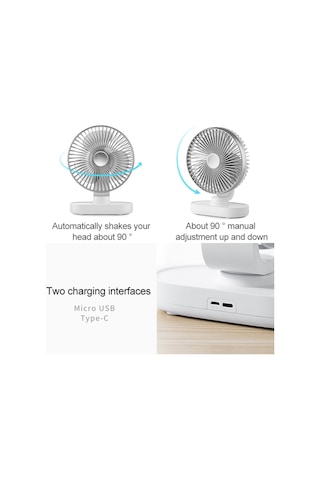 Cbtx D77 4W Mikro USB Ve USB-C Taşınabilir Hareketli Masaüstü Vantilatör