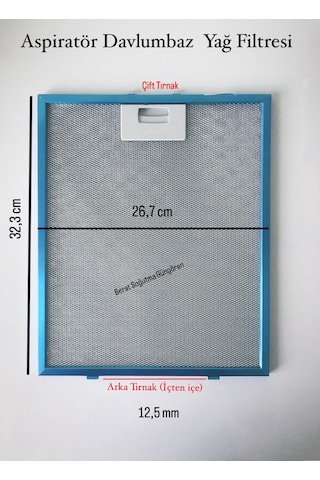 Kumtel Uyumlu 26,7 X 32,3 Cm Davlumbaz Alüminyum Yağ Filtresi