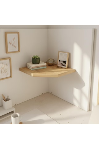 Çok Amaçlı Köşe Raf Safir Meşe Mdf