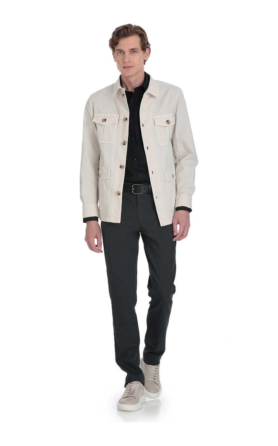 Hatemoğlu Taş Slim Fit Bebe Yaka Baharlık Mont Taş