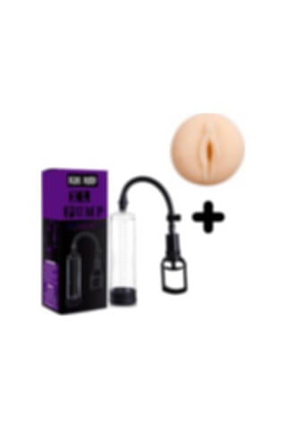 Truva Shop Penis Pump Men Vakumlu Penis Pompası + Suni Vajina Başlık