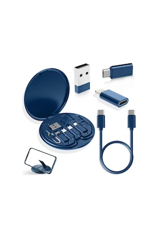 Özel Üretim Type C Usb Çok Fonksiyonlu Seyahat Şarj Kiti Standlı Adaptörlü Düzenleyici Kutu