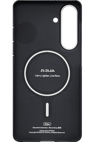 Samsung Uyumlu Galaxy S26 Kılıf M-safe 600d Aramid Fiber Pitaka Edge Serisi Black-grey Twill Siyah - Gri Siyah - Gri