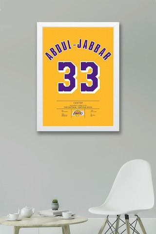 Kareem Abdul Jabbar Forma Çerçeveli Tablo - Nba Los Angeles Lakers Jersey