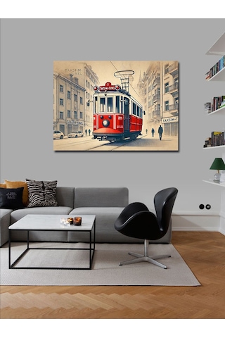 Kanvas Tablo İstanbul Un Kırmızı Tramvayı
