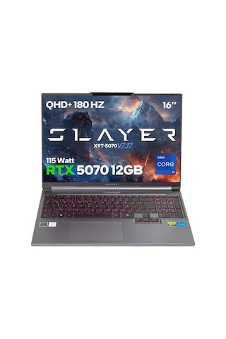 Game Garaj Slayer-X9T-5070-V2.12-C3 i9-14900HX 64 GB 2 TB SSD RTX5070 16" Free Dos Dizüstü Bilgisayar