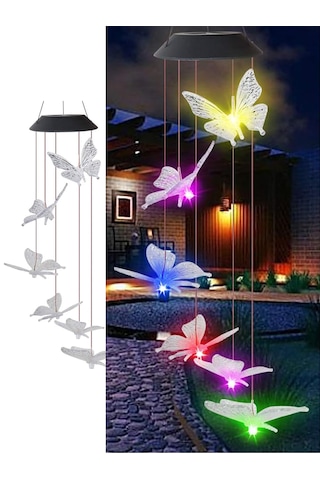 Greentech Güneş Enerjili Renk Geçişli Kristal Kelebek Aydınlatma / GT-SL08