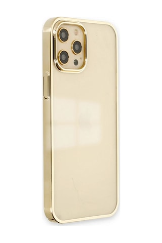 Apple iPhone Uyumlu 12 Pro Max Kılıf Element Silikon - Gold Çok Renkli