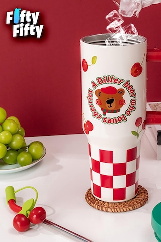 Dıller Cup 1200 Ml Pipetli/rahat İçim Kulplu Paslanmaz Çelik Termos -ffdıllerd9221 Çok Renkli