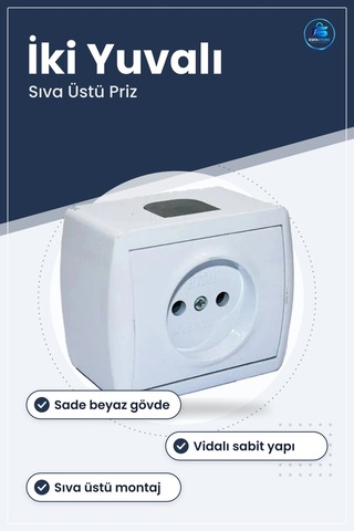 Sıva Üstü Normal Priz Elektrik Tesisat Malzemesi Mutfak Ev Ofis K