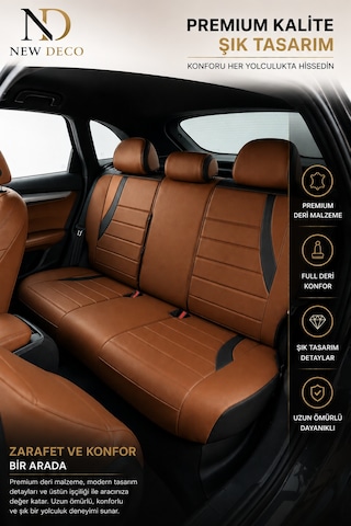 Toyota Auris 2006-2012 Uyumlu Premium Full Deri Oto Koltuk Kılıfı Airbag Uyumlu, Ortopedik, 4 Mevsim 69685932