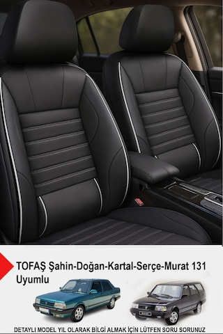 Naz Oto Stone Deri Oto Koltuk Kılıfı - Bel Destekli Tofaş Kartal-şahin-doğan-serçe-tempra Uyumlu