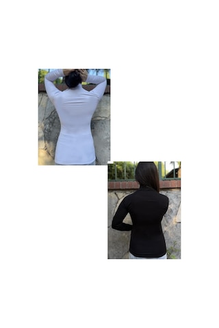 Kadın Uzun Kollu Yarım Balıkçı Yaka Body 2 Adet