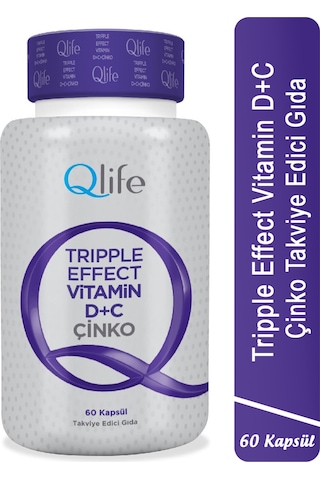 Qlife Tripple Effect Vitamin D Vitamin C Çinko 60 Kapsül
