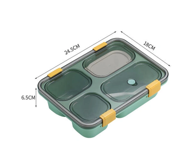 1300ml Yeşil Sağlıklı Plastik Öğle Yemeği Kutusu Snap Sızdırmaz Mikrodalga Yemek Bento Kutusu Yetişkinler Çocuk Gıda Saklama Kabı Öğle Yemeği Kutusu Öğle Yemeği Kutuları Ahşap