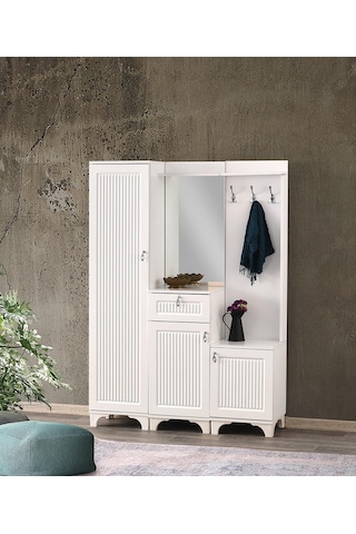 Hayal Membran Askılıklı Portmanto 135x36x186cm Beyaz