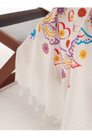 Varol Baskılı Bambu Peştemal Plaj Havlusu Butterfly/90x180 Krem