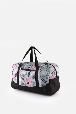 İcone Bag Baskılı Spor Çanta, Cepli Spor Çanta, Fermuarlı Detaylı Çocuk Spor Çanta, Gri - Siyah