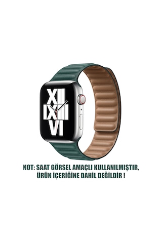 Microsonic Apple Uyumlu Watch Series 8 45 MM Kordon Leather Link Band