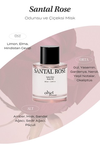 Yapışkanlık Hissi Bırakmayan Saten Bitişli Vücut Yağı Kundal Satın Glow Body Oil Santal Rose