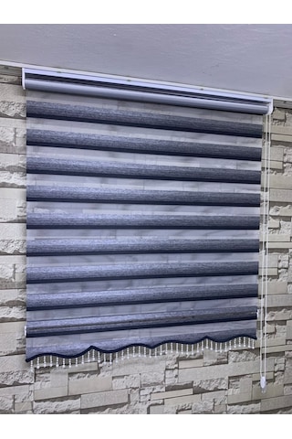 Siyah Gri Geçişli Zebra Perde Tüm Ölçülerde