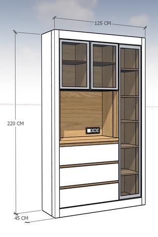 Nero Kahve Köşesi Multi 125 Cm Beyaz - Meşe