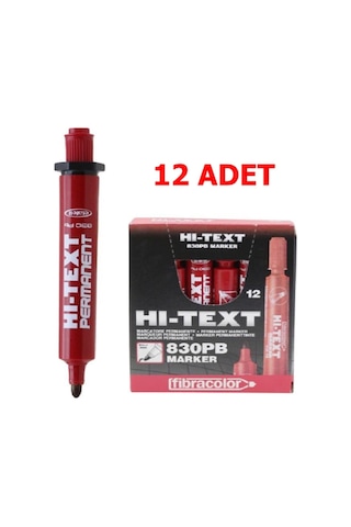 Hi-Text 830Pb Yuvarlak Uç Koli Kalemi 12'Li Kırmızı
