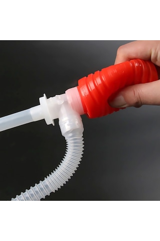 Qingmipy Kırmızı Büyük Boy Pvc Sifon Pompa - Benzin, Yağ, Su Ve Diğer Sıvıları Hızlı Taşıma 10 Litre/dakika
