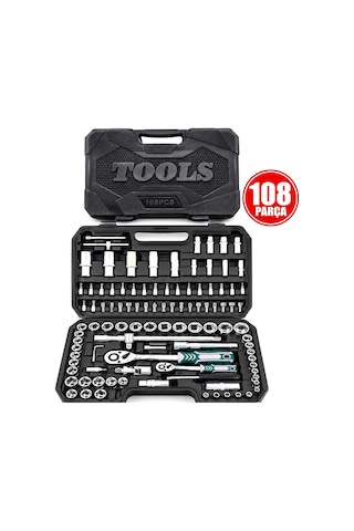 Krt-1170 Lokma Takımı 108 Parça Bits Ve Adaptörlü 2 Cırcır Kollu Plastik Çantalı