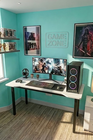 100 Beyaz Oyun Çalışma Masası Gaming Masa Ofis Masası 8100 Beyaz