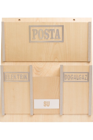 Ahşap Ortak Fatura Ve Posta Kutusu 2 Renk Ceviz Akça (417079355)