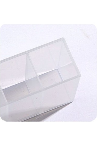Mufunye Üç Bölmeli Şeffaf Duvarlı Saklama Kutusu - Deliksiz Özlü Ev/banyo Gereçleri Düzenleyici Diğer