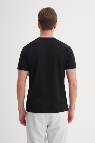 Cazador Slim Fit Erkek Premium Spor Basıc İnce Tshirt 42020 Siyah