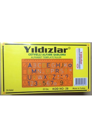Cetvelli Alfabe Şablonu Yıldızlar
