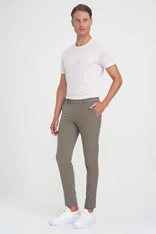 Efor Slim Fit Yan Cepli Düz Esnek Casual Vizon Pantolon P 1144 Vizon